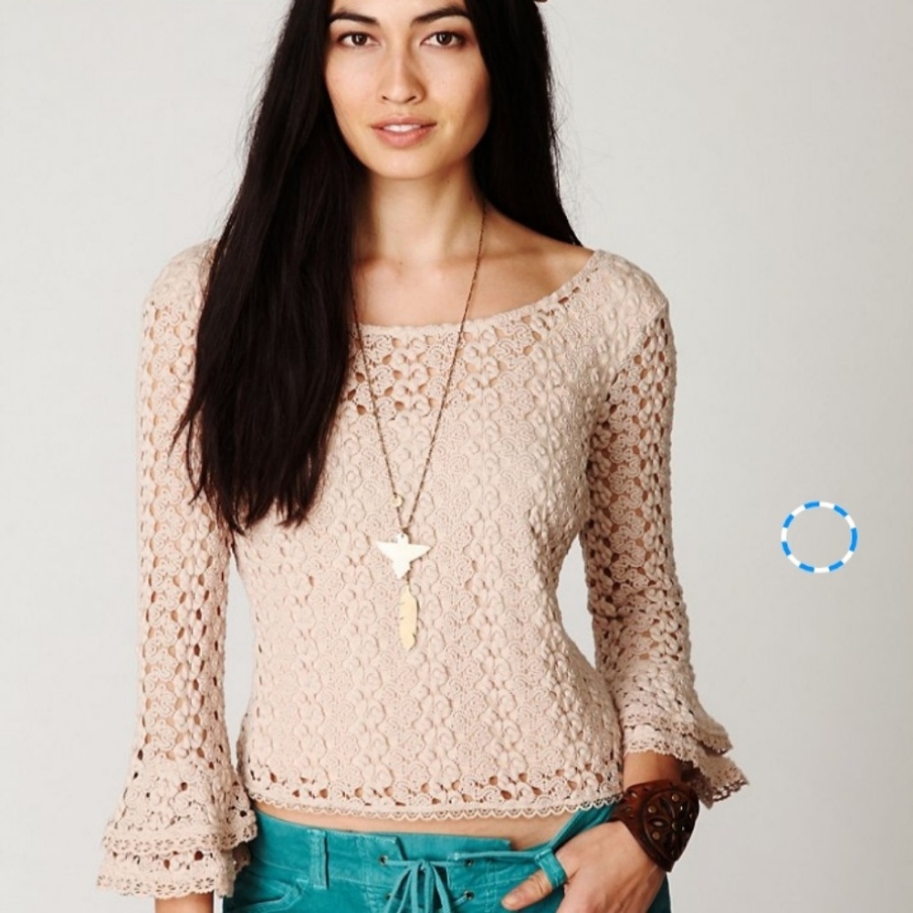 Free People crochet knit top
